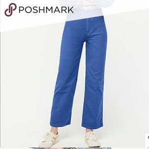 Jcrew Petite slim wide-leg pant in washed canvas